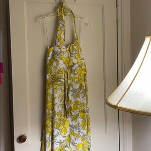 NWOT Bar 3 white & yellow maxi backless dress